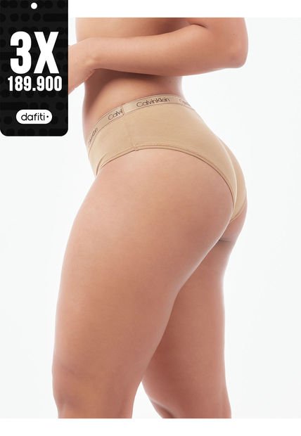 Pantie Beige Tipo Hipster De Algodón Para Mujer Calvin Klein
