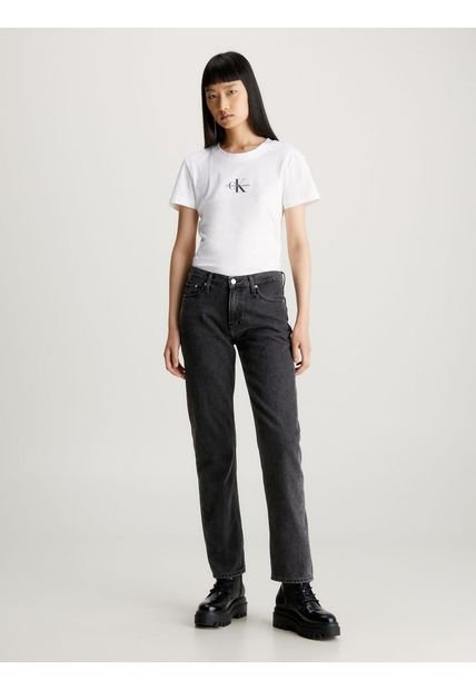 Camiseta Blanco Slim Con Monograma Calvin Klein