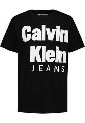 Camiseta Negra Para Niño De Manga Corta Con Gráfico Dope Calvin Klein