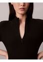 Vestido Negro Mini Tipo Saco Tejido Con 1/4 Cremallera Calvin Klein de Calvin Klein