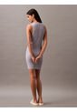 Vestido Gris Corto Sculpted De Punto De Canalé Calvin Klein de Calvin Klein