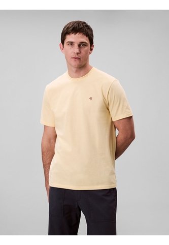 Camiseta Amarilla De Algodón Con Monograma Bordado Calvin Klein Calvin Klein