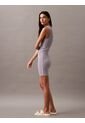 Vestido Gris Corto Sculpted De Punto De Canalé Calvin Klein de Calvin Klein