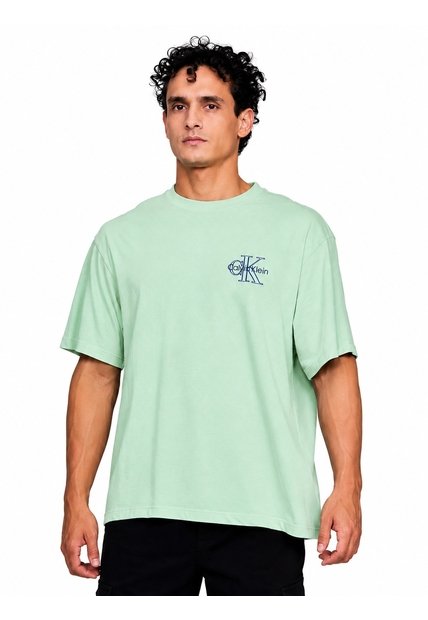 Camiseta Beige Con Gráfico De Monograma Calvin Klein Calvin Klein