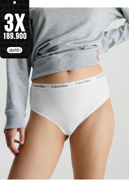 Tanga Blanco De Cintura Alta Carrusel Calvin Klein