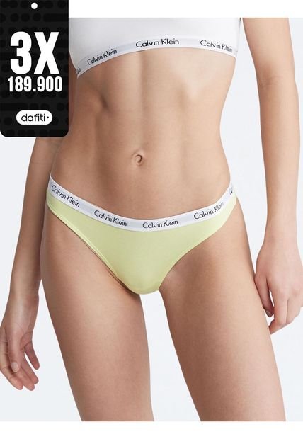 Panties Amarillo Clásica Con Logo Calvin Klein