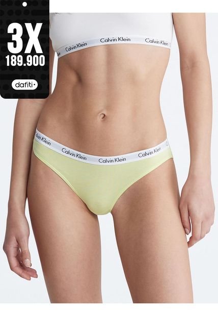 Pantie Amarillo Tipo Bikini Clásico Con Logo Calvin Klein