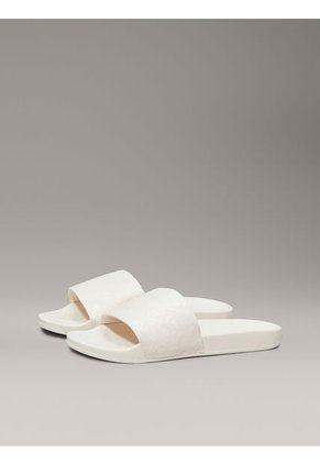 Sandalias Blancas De Jacquard Con Logo Calvin Klein