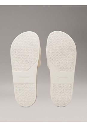 Sandalias Blancas De Jacquard Con Logo Calvin Klein