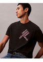 Camiseta Negra Con Logotipo Apilado Calvin Klein de Calvin Klein