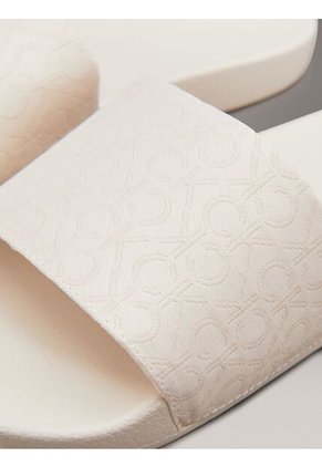 Sandalias Blancas De Jacquard Con Logo Calvin Klein