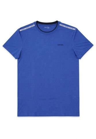 Camiseta Azul Manga Corta Con Cinta Distintiva En Los Hombros Calvin Klein Calvin Klein