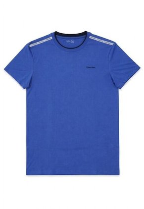 Camiseta Azul Manga Corta Con Cinta Distintiva En Los Hombros Calvin Klein