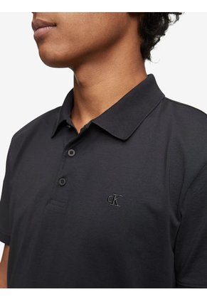 Polo Negra Smooth De Algodón Solid Calvin Klein