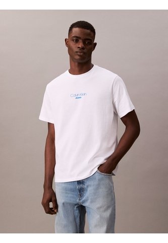 Camiseta Blanca Acid Wash Graphic Crewneck Calvin Klein Calvin Klein