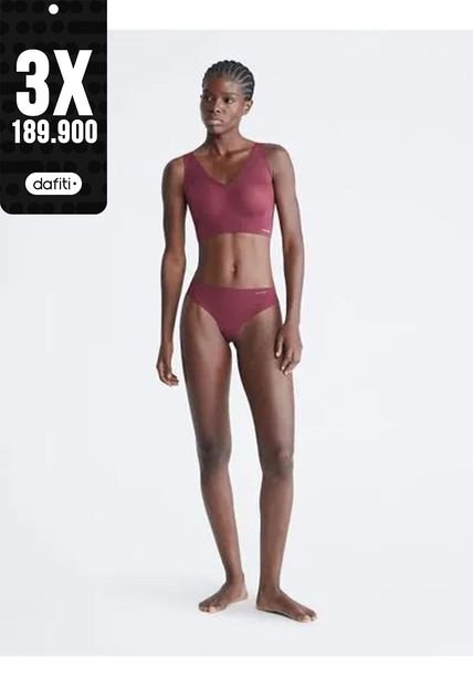 Panties Vinotinto Invisible Con Logo En El Lateral Calvin Klein