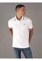 Polo Blanco Con Ribete De Algodón Líquido Calvin Klein de Calvin Klein