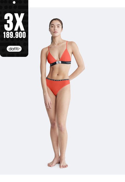 Pantie Naranja Tipo Tanga En Algodón Calvin Klein