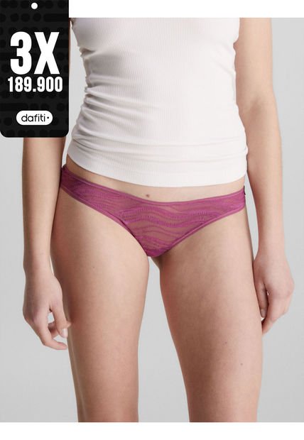 Pantie TipoTanga Morada De Encaje Calvin Klein