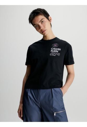 Camiseta Relaxed Con Estampado En La Espalda Mujer Negro Calvin Klein Calvin Klein