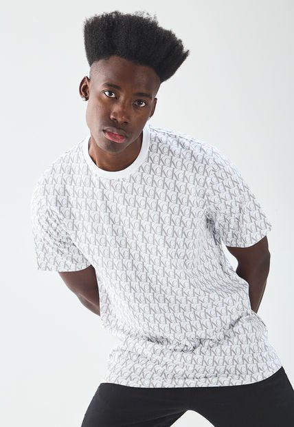 Camiseta Blanco-Beige Calvin Klein