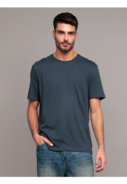 Camiseta Negra Solid Liquid Con Logo Calvin Klein