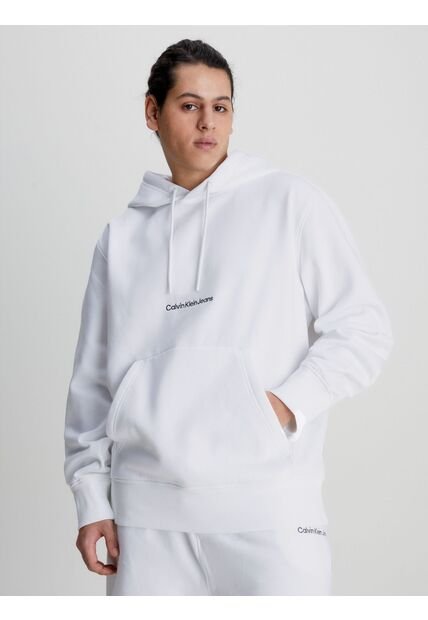 Sudadera Con Capucha Y Logo Hombre Blanco Hombre Blanco Calvin Klein