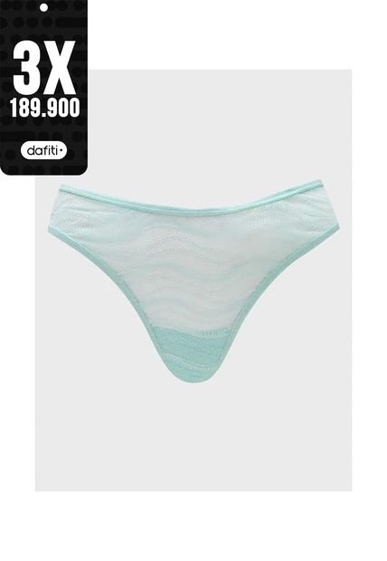 Pantie Tipo Tanga Verde De Encaje Calvin Klein