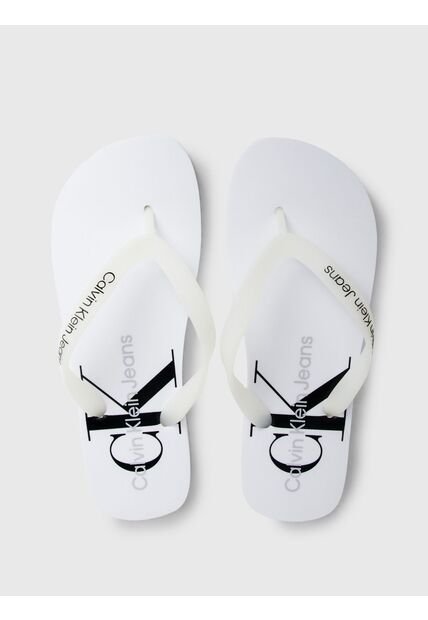Sandalias Blanco De Playa Con Monologo Calvin Klein
