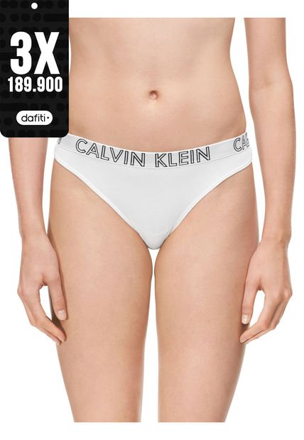 Pantie Blanco Tipo Tanga En Algodón Calvin Klein