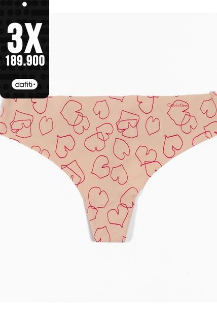 Pantie Beige Tipo Tanga Estampada Invisible Calvin Klein