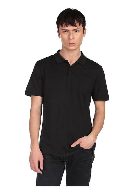 Polo Negro Liquid Touch Con Logo Calvin Klein