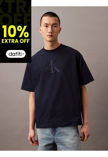 Camiseta Azul Con Logotipo Hero Calvin Klein