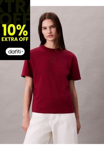 Camiseta Roja Interlock Con Emblema CK Calvin Klein Calvin Klein