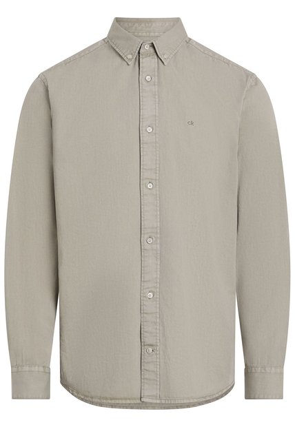 Camisa Beige De Sarga Ligera Teñida Calvin Klein