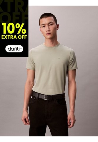 Camiseta Verde Slim De Manga Corta Calvin Klein Calvin Klein