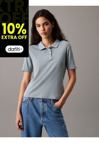 Polo Azul Slim De Punto De Algodón Calvin Klein Calvin Klein