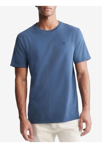 Camiseta Con Logo Hombre Azul Calvin Klein