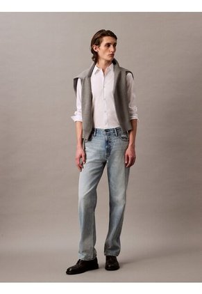 Camisa Blanca Slim Fit Elástica De Manga Larga Calvin Klein