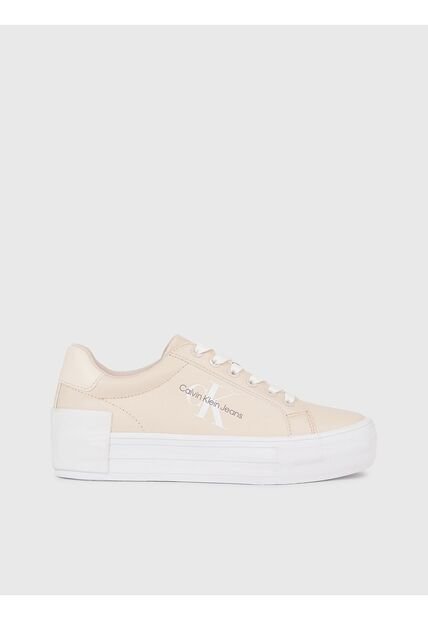 Tenis Rosado Con Plataforma Vulcanizado De Cuero Calvin Klein