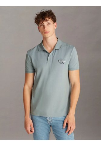 Polo Azul Con Monograma Calvin Klein Calvin Klein