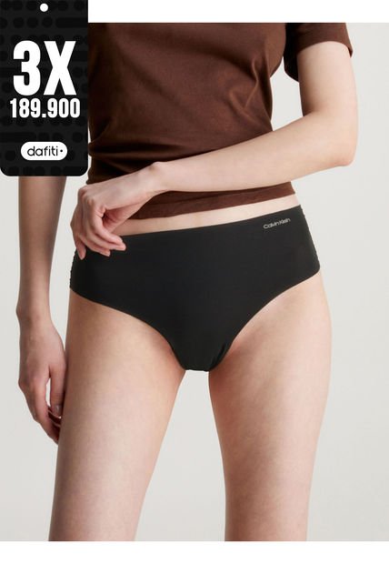 Tanga Negro Invisible De Cintura Alta Calvin Klein