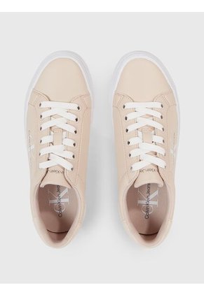 Tenis Rosado Con Plataforma Vulcanizado De Cuero Calvin Klein