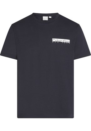Camiseta Azul Con Logotipo En Caja Calvin Klein