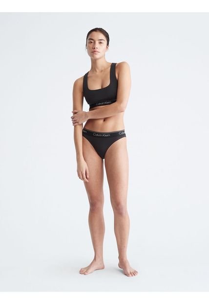 Bralette Deportivo Con Logo Mujer Negro Calvin Klein