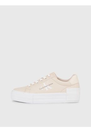 Tenis Rosado Con Plataforma Vulcanizado De Cuero Calvin Klein