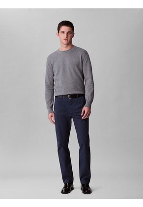 Pantalón Negro Chino Slim De Algodón Signature Calvin Klein