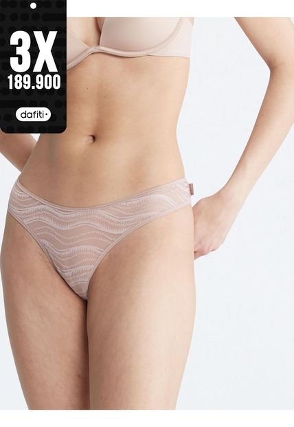 Tanga Beige De Encaje Para Mujer Calvin Klein