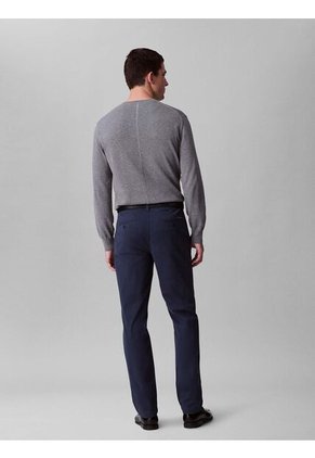 Pantalón Negro Chino Slim De Algodón Signature Calvin Klein