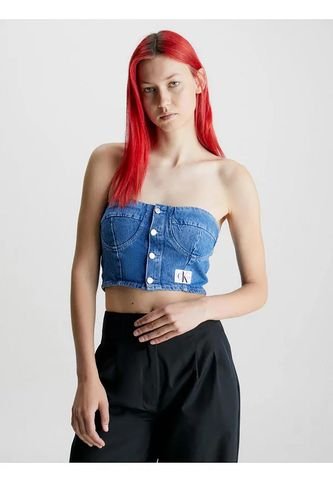 Crop Top Azul De Jeans Para Mujer Calvin Klein Calvin Klein